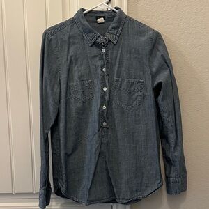 J.Crew Denim 3/4 Button-Up Shirt